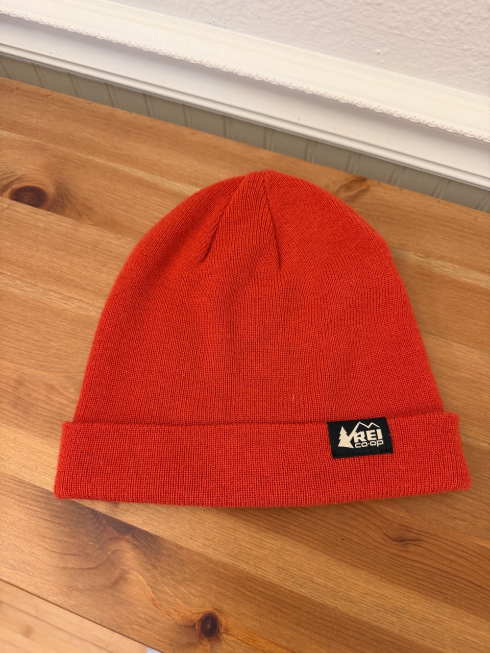 REI Bright Orange Knit Beanie O/S